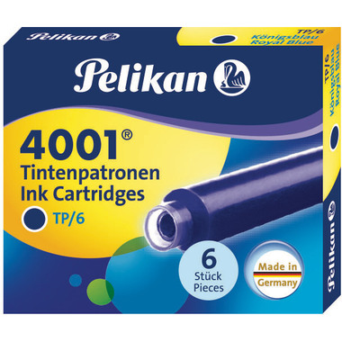 PELIKAN Tintenschreib.-Patronen TP/6 301176 königsblau, löschbar 6 Stück