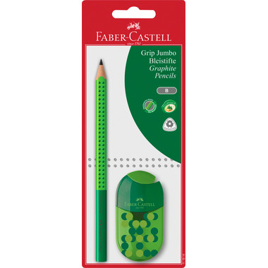 FABER-CASTELL Crayon,Taille-crayon Jumbo B 111914 3 couleurs, set