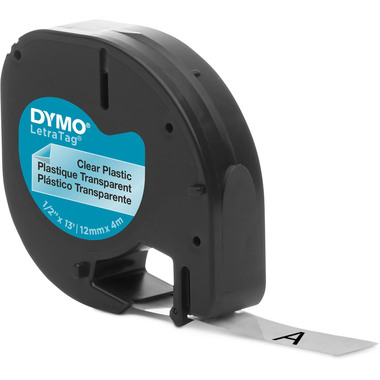 DYMO Schriftband LetraTag 12mmx4m S0721530 schwarz/transparent