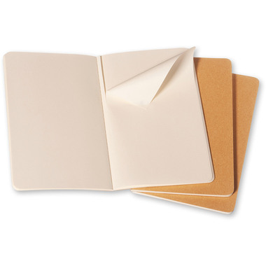 MOLESKINE Notizheft Cahier A5 500-7 blanko, natur 3 Stück