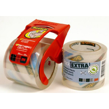 SCOTCH Verpackungsband Promo 48mmx20m E5020D-P transp., mit Abroller 2 Rollen