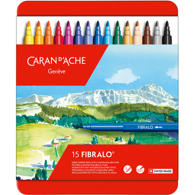 CARAN D'ACHE Filzstift Fibralo M 185.315 15-farbig assortiert